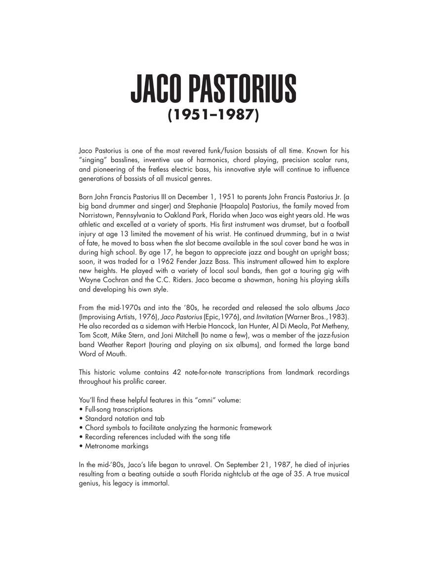 Jaco Pastorius Omnibook (Bass Tabs)