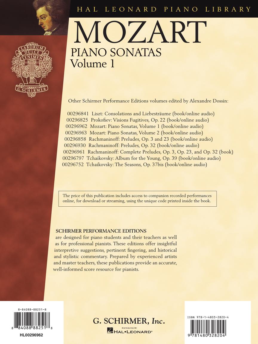 Mozart: Piano Sonatas, Volume 1 – Schirmer Performance Editions