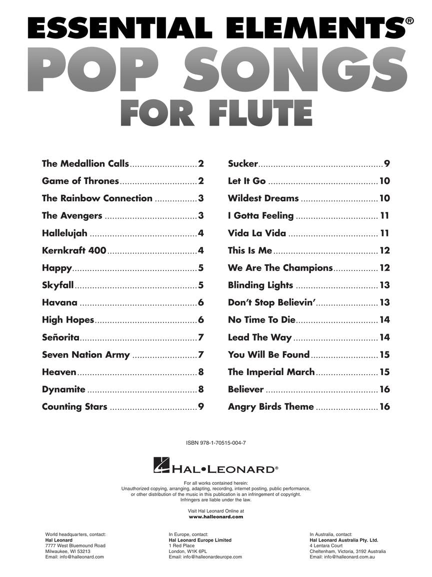 Essential Elements Pop Songs for Flute