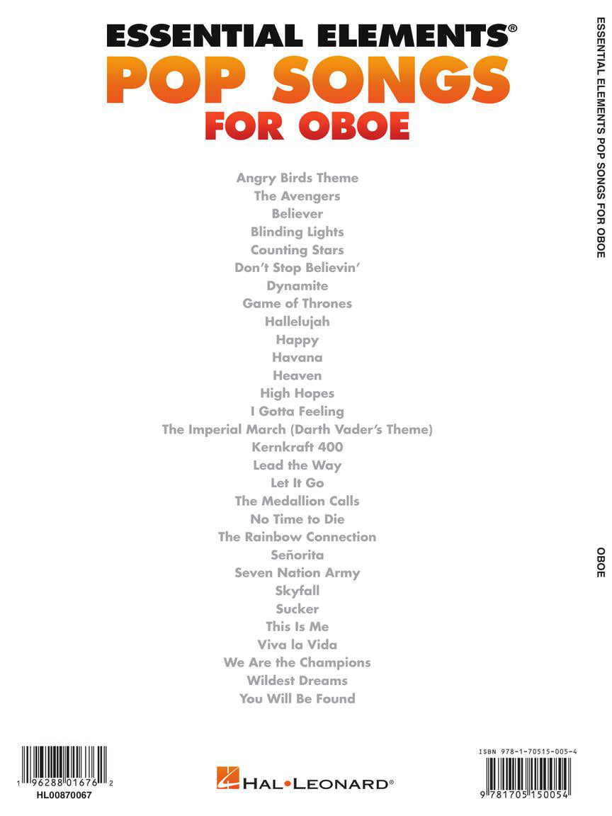 Essential Elements Pop Songs for Oboe