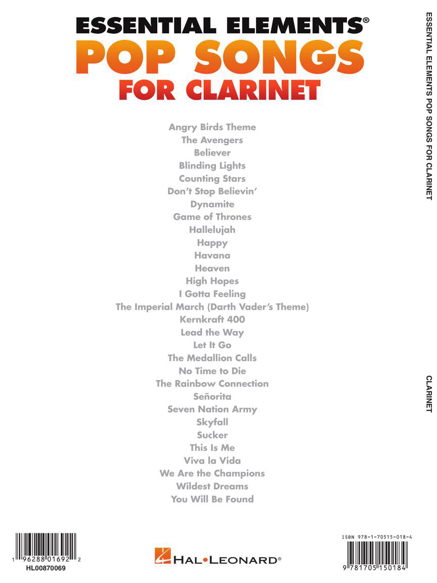 Essential Elements Pop Songs for Clarinet