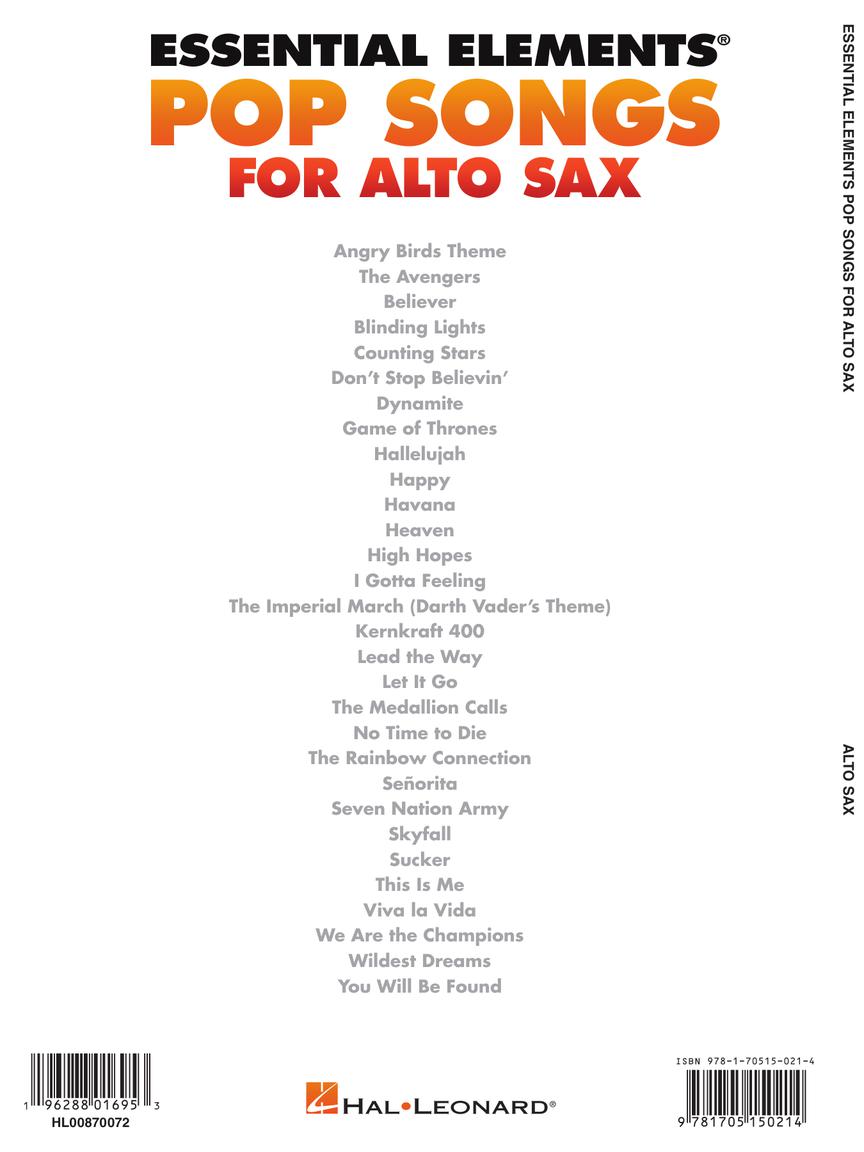 Essential Elements Pop Songs for Alto Saxophone