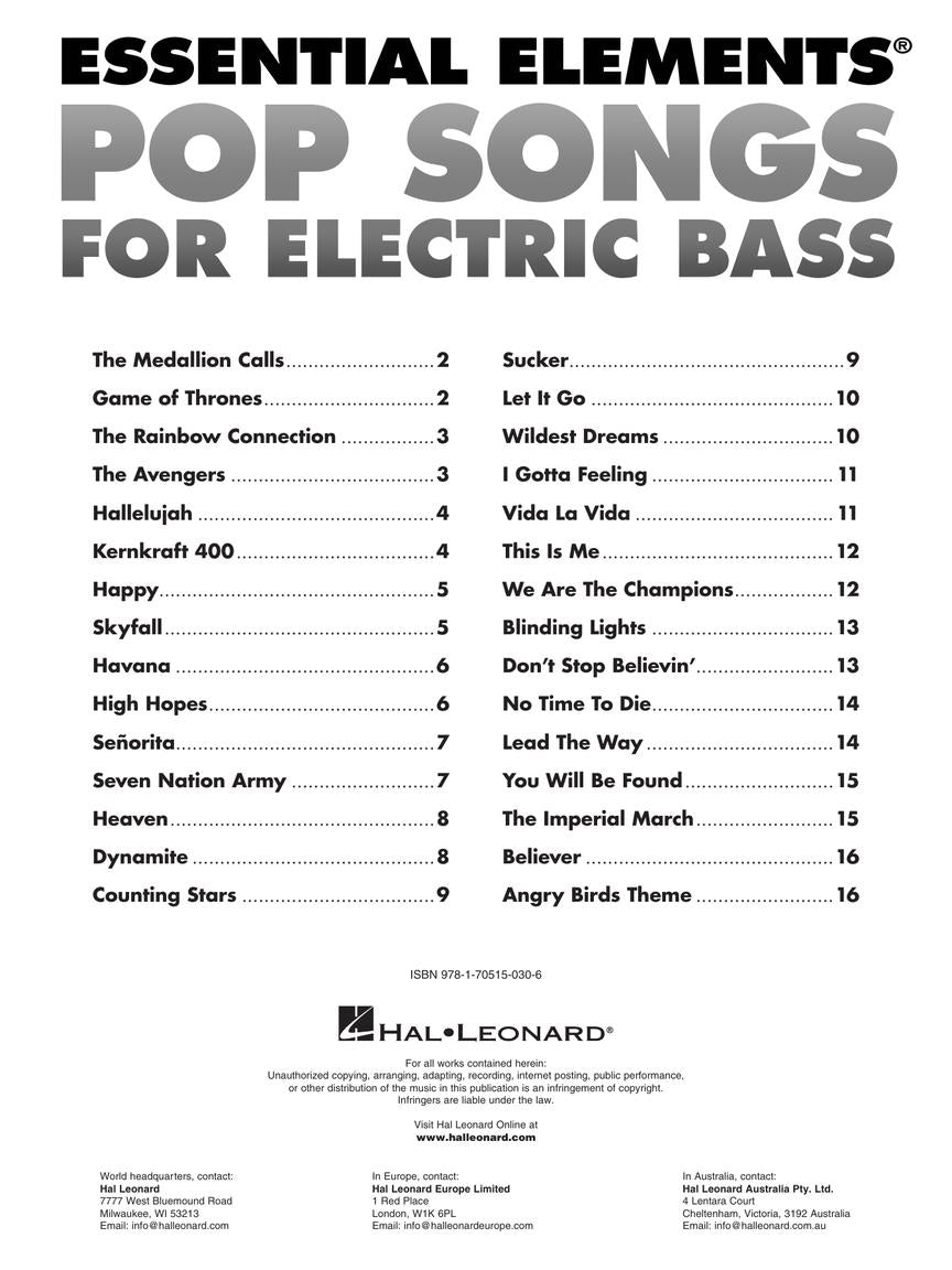 Essential Elements Pop Songs for Electric Bass