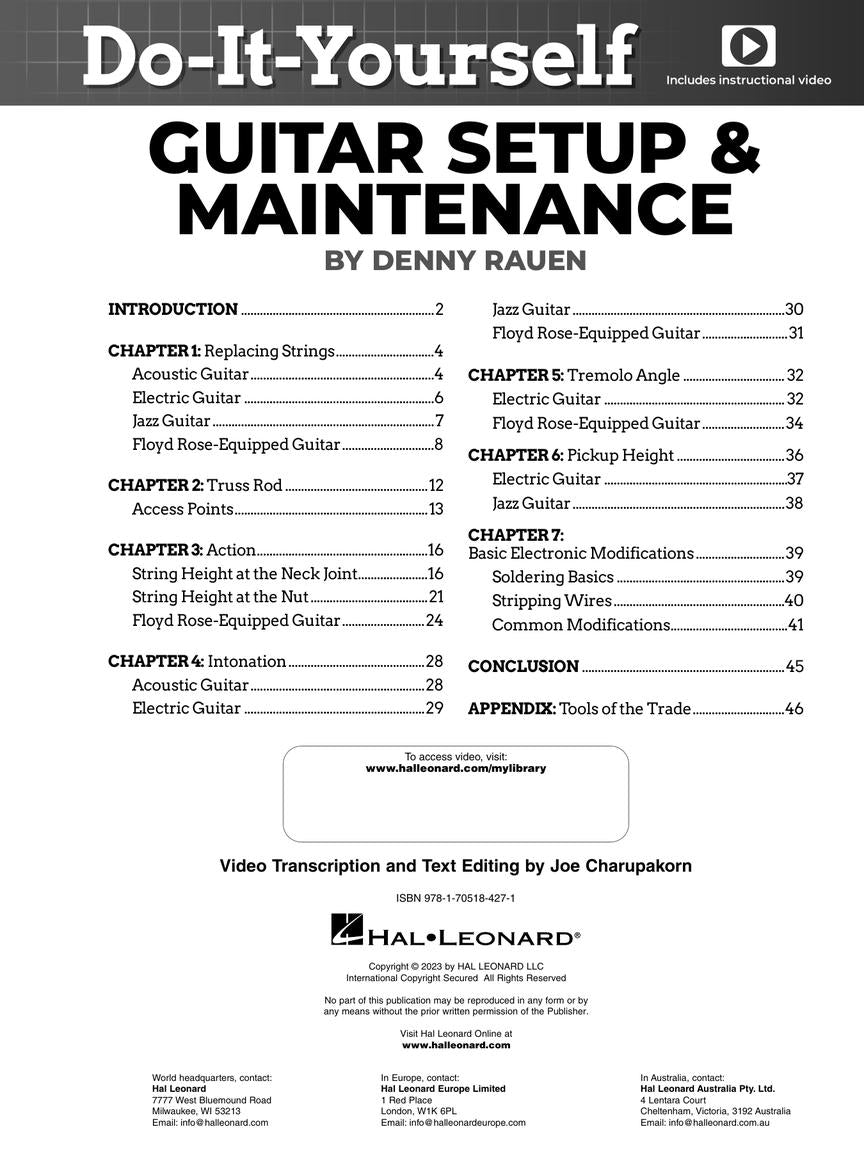 Do-It-Yourself Guitar Setup & Maintenance