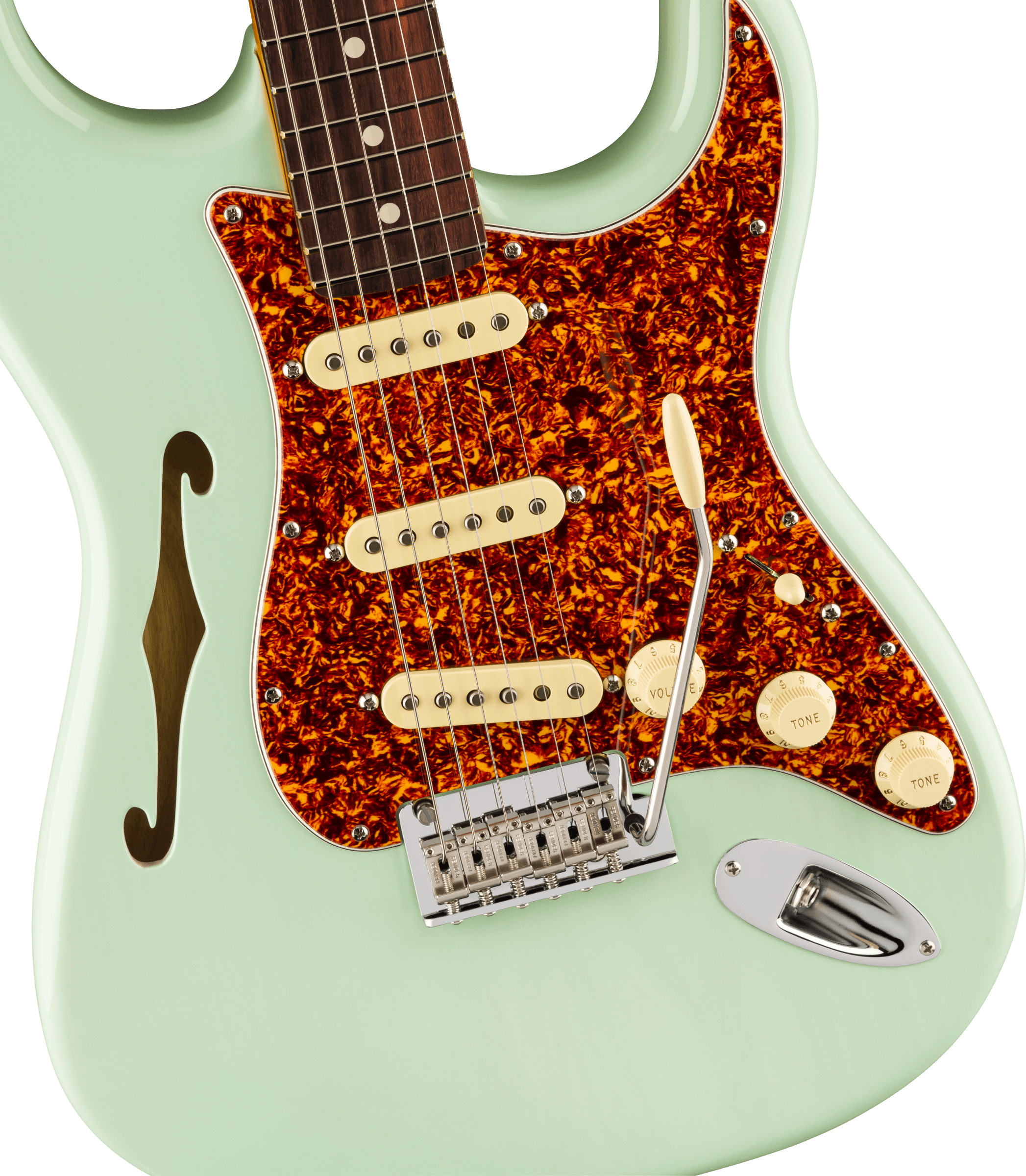 Fender American Professional II Stratocaster® Thinline, Rosewood Fingerboard, Transparent Surf Green