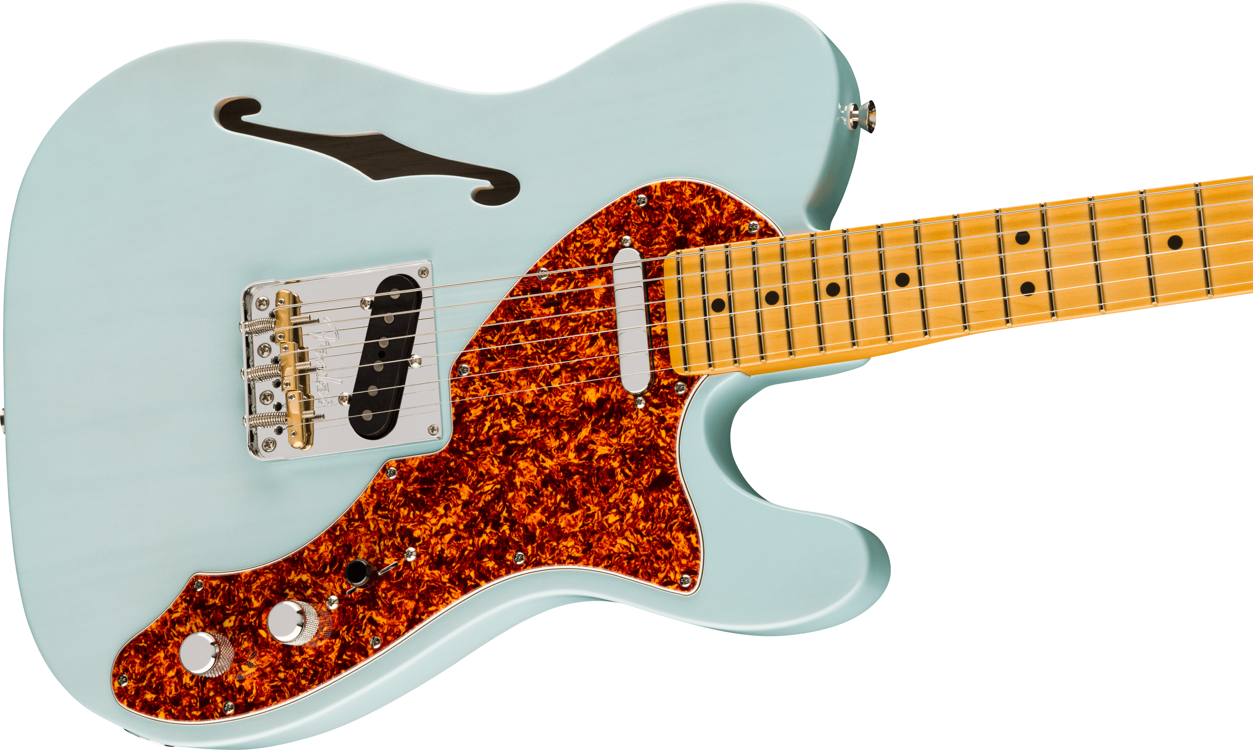 Fender American Professional II Telecaster® Thinline, Maple Fingerboard, Transparent Daphne Blue