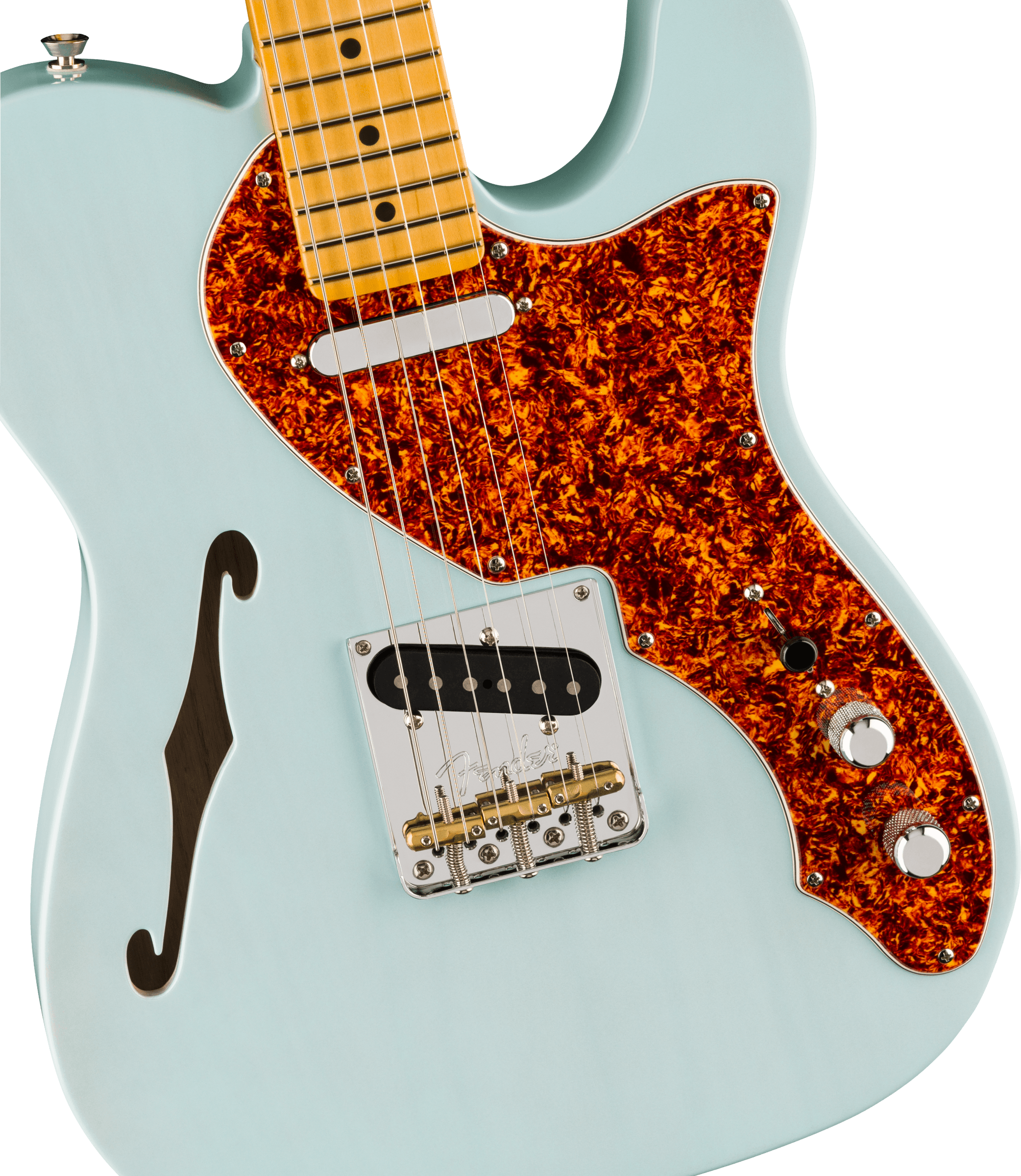 Fender American Professional II Telecaster® Thinline, Maple Fingerboard, Transparent Daphne Blue