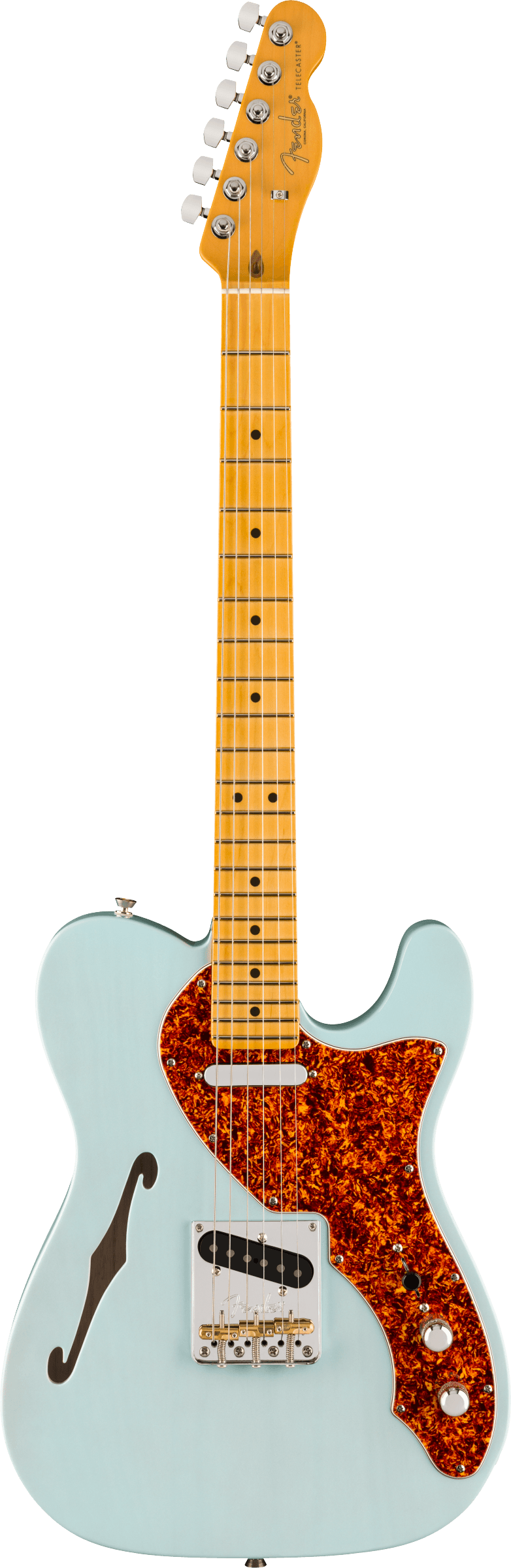 Fender American Professional II Telecaster® Thinline, Maple Fingerboard, Transparent Daphne Blue