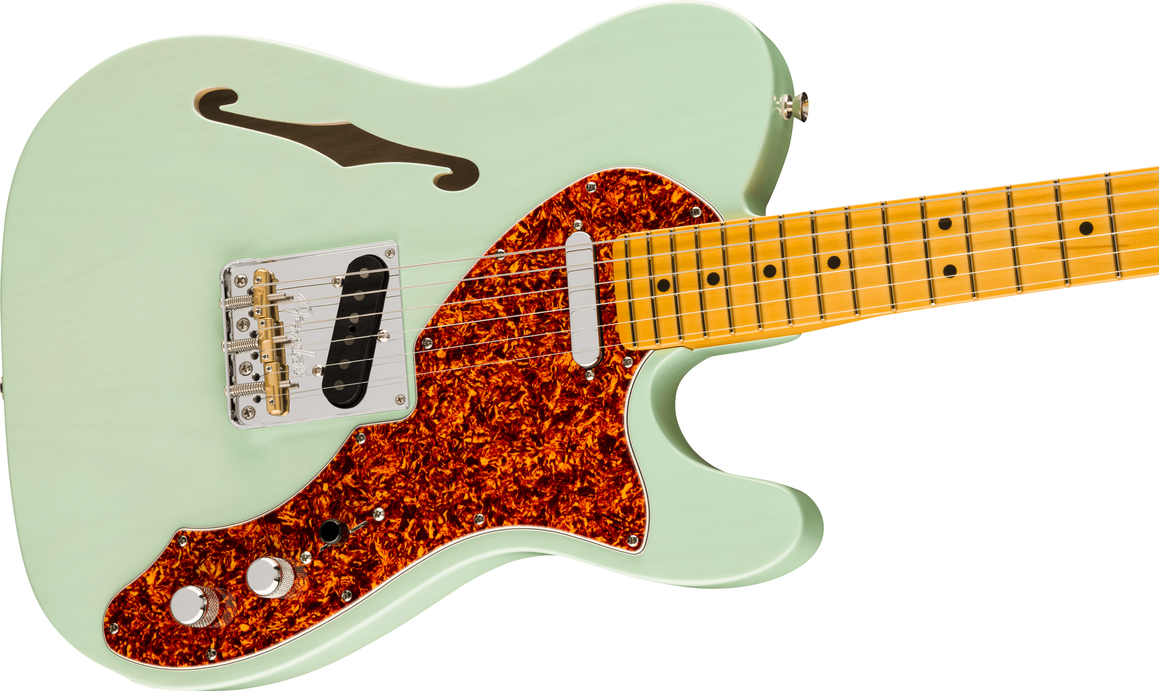 Fender American Professional II Telecaster® Thinline, Maple Fingerboard, Transparent Surf Green