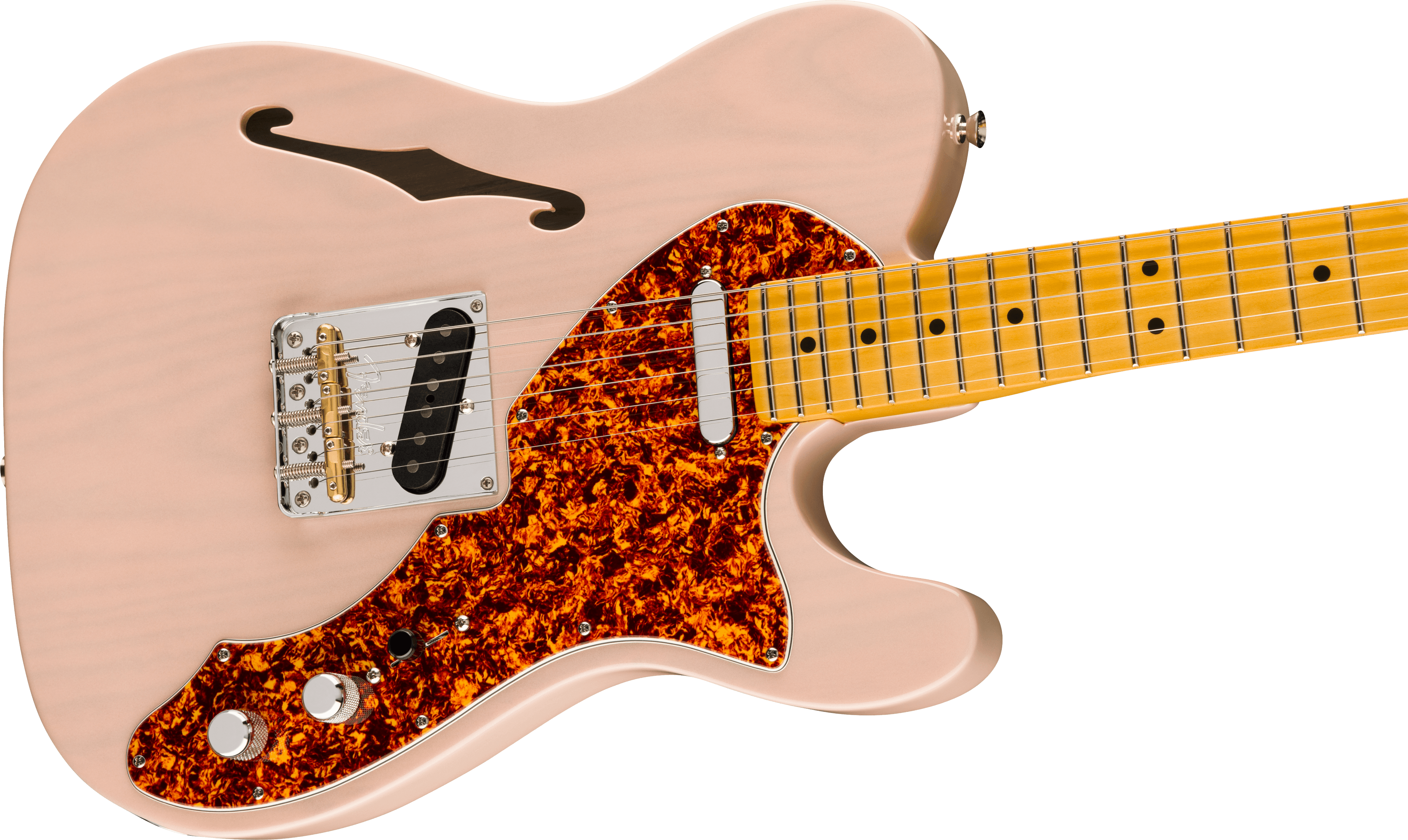 Fender American Professional II Telecaster® Thinline, Maple Fingerboard, Transparent Shell Pink