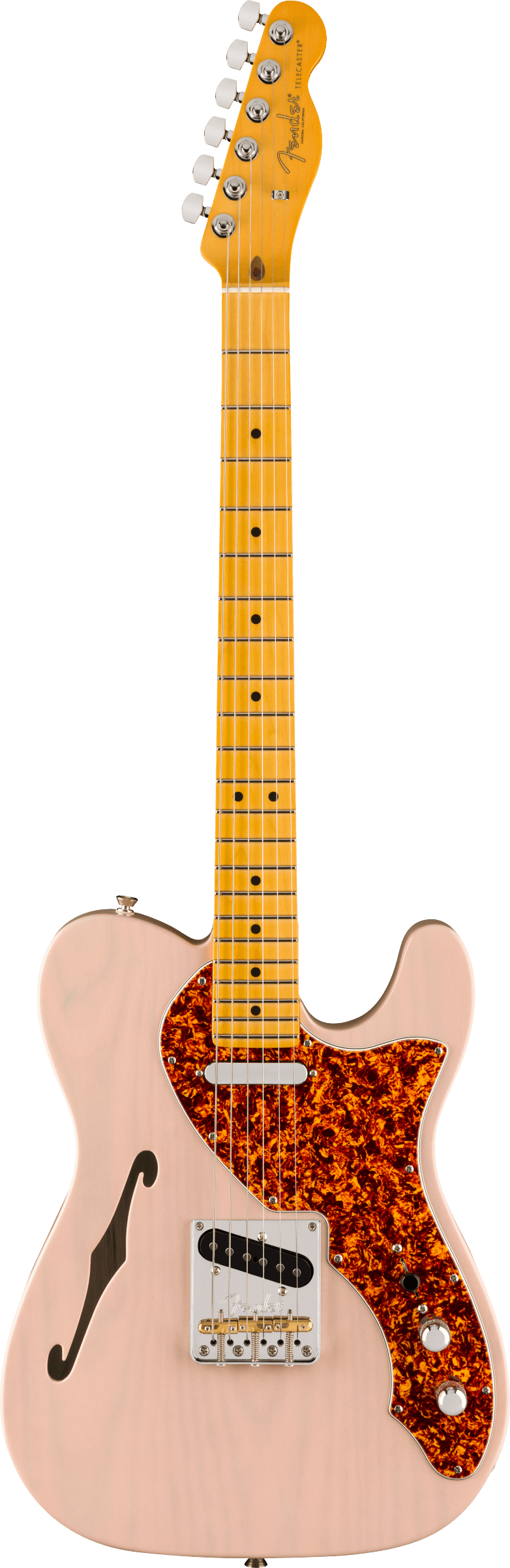 Fender American Professional II Telecaster® Thinline, Maple Fingerboard, Transparent Shell Pink