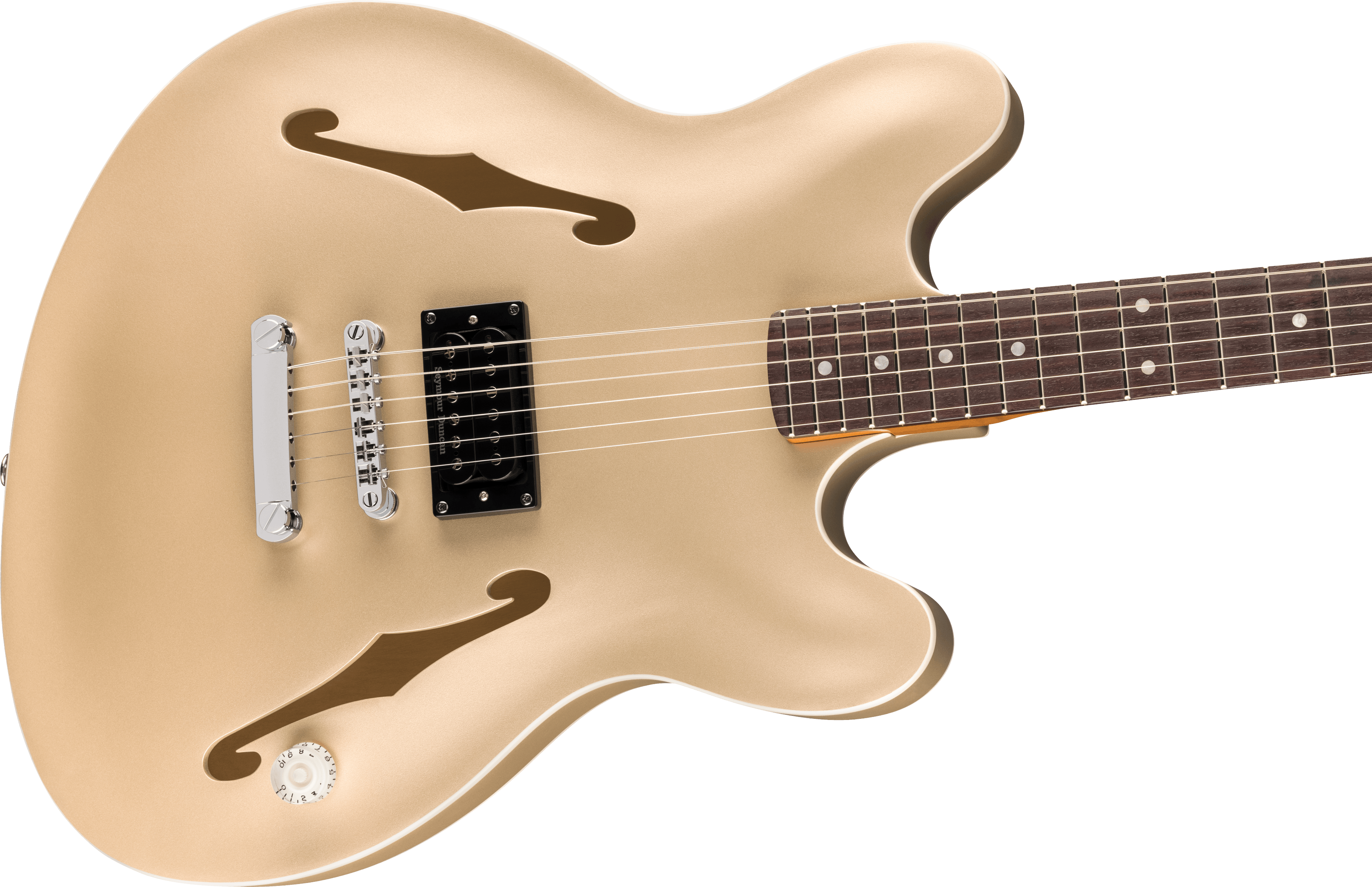 Fender Tom DeLonge Starcaster®, Rosewood Fingerboard, Chrome Hardware, Satin Shoreline Gold