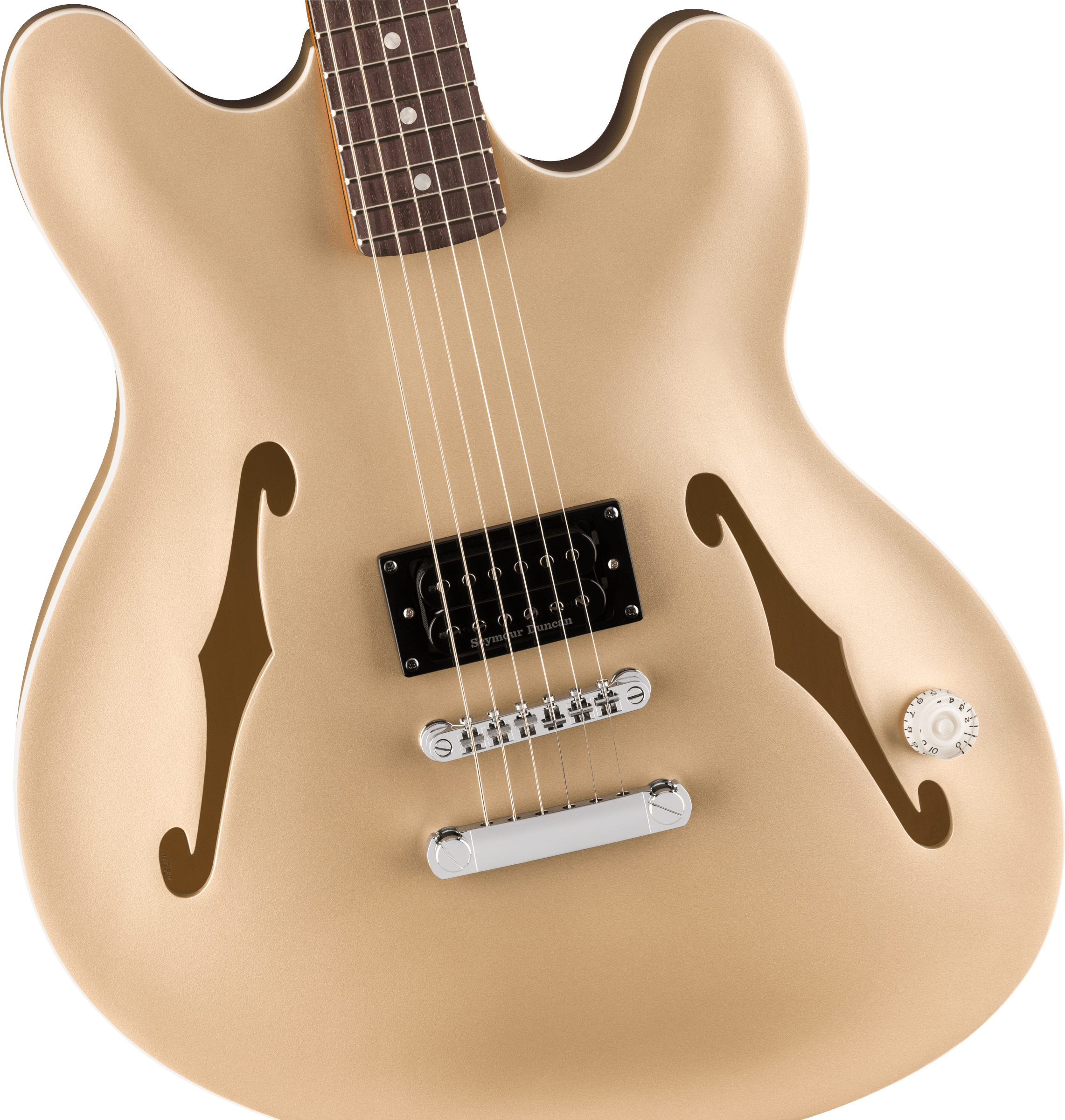 Fender Tom DeLonge Starcaster®, Rosewood Fingerboard, Chrome Hardware, Satin Shoreline Gold