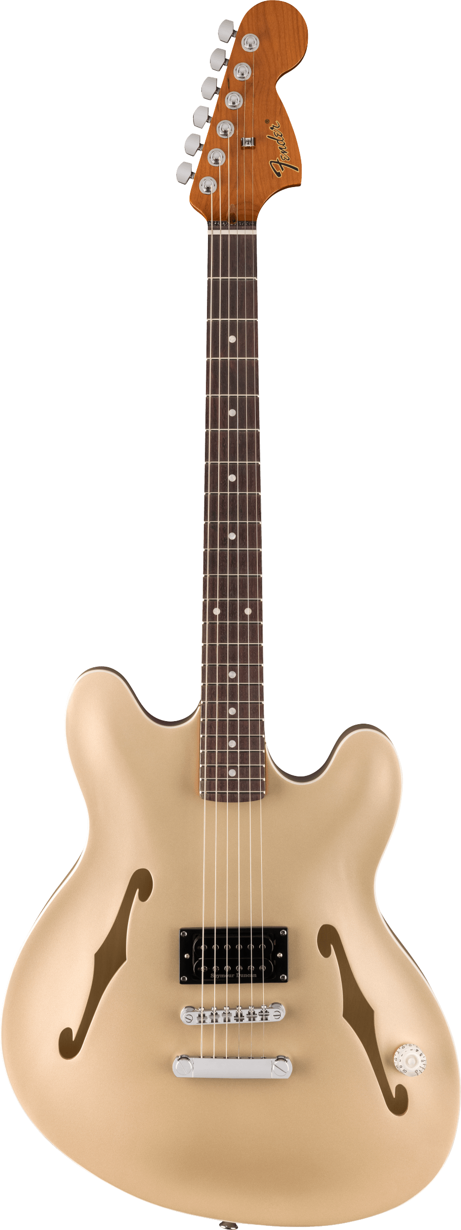 Fender Tom DeLonge Starcaster®, Rosewood Fingerboard, Chrome Hardware, Satin Shoreline Gold