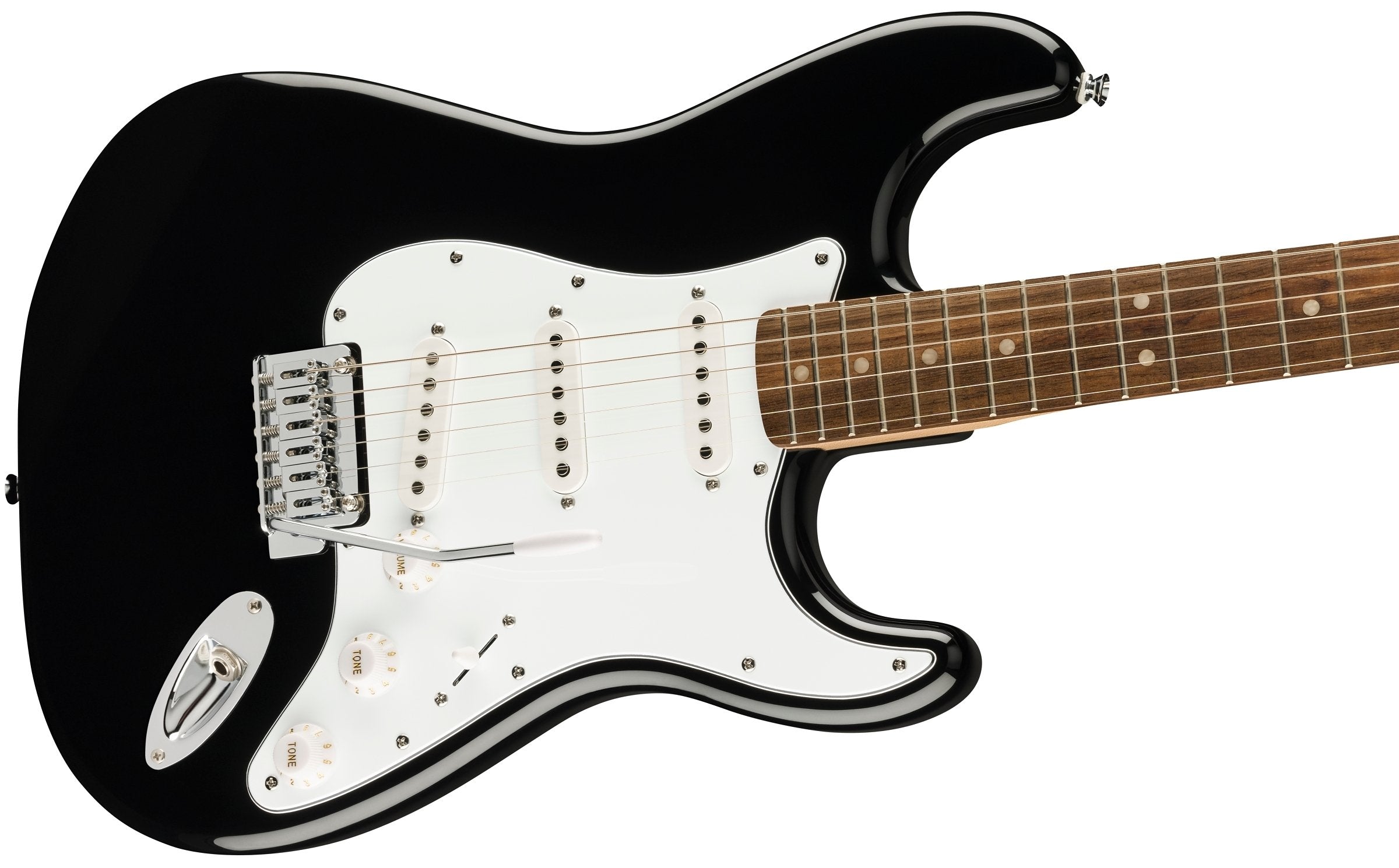 Squier Affinity Series™ Stratocaster® Mustang™ Micro Pack, Laurel Fingerboard, Black, Gig Bag, HD9, MX, CHN, BR