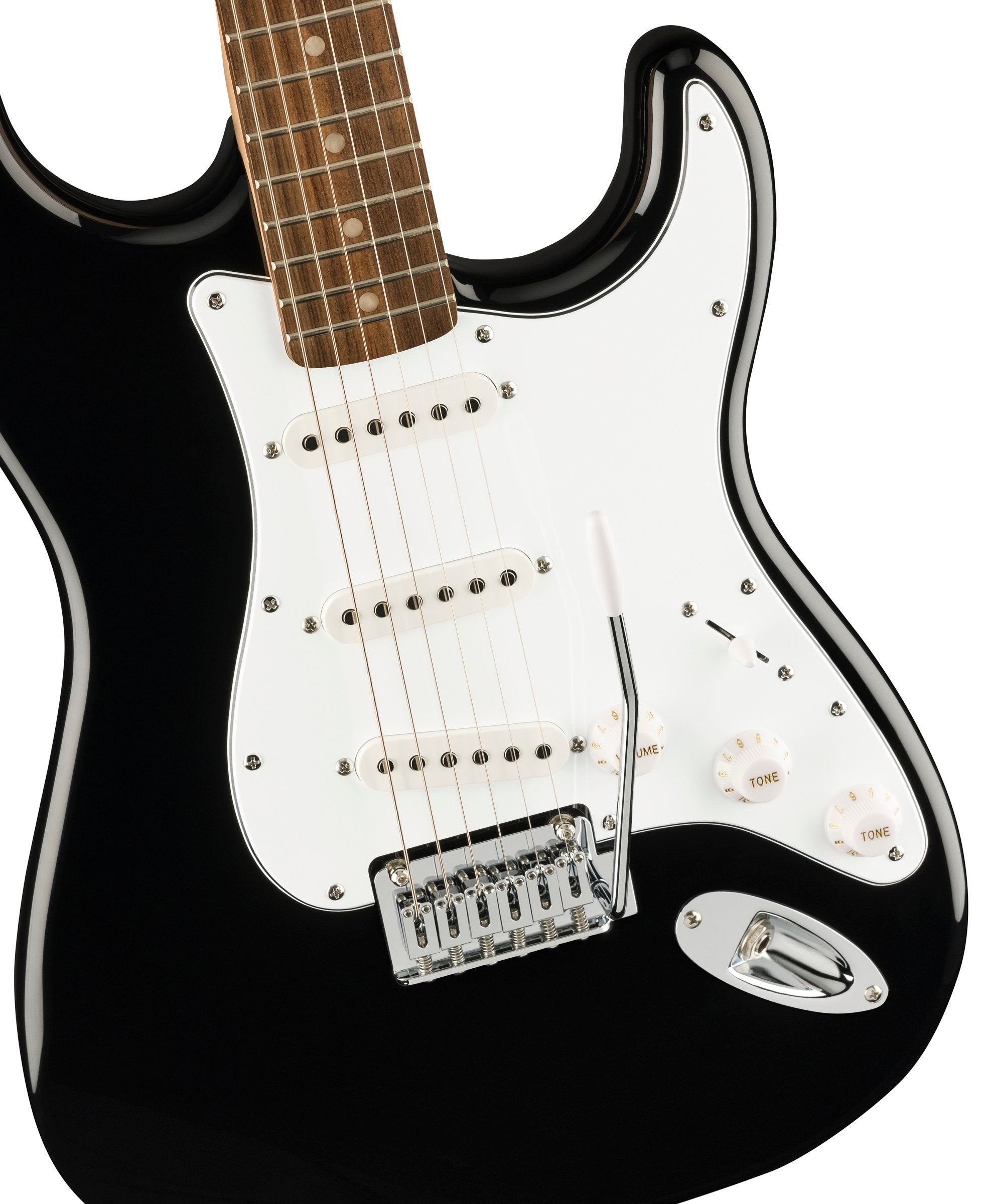 Squier Affinity Series™ Stratocaster® Mustang™ Micro Pack, Laurel Fingerboard, Black, Gig Bag, HD9, MX, CHN, BR