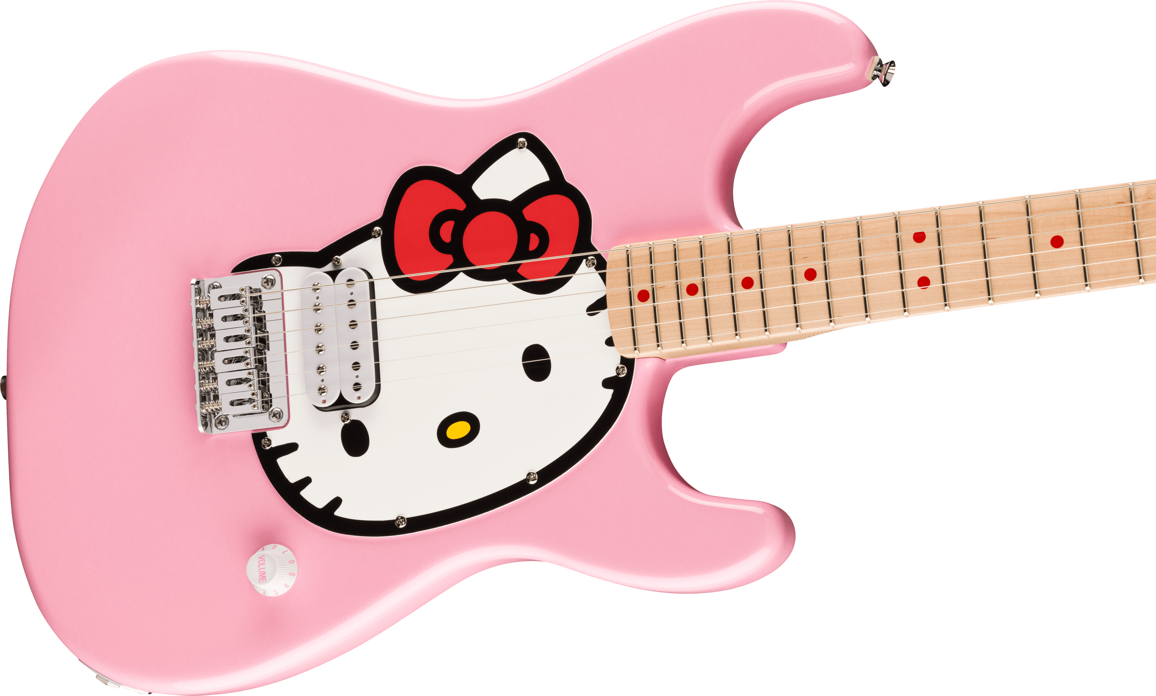 Squier Limited Edition Hello Kitty® Stratocaster® with Gig Bag, Maple Fingerboard, Pink