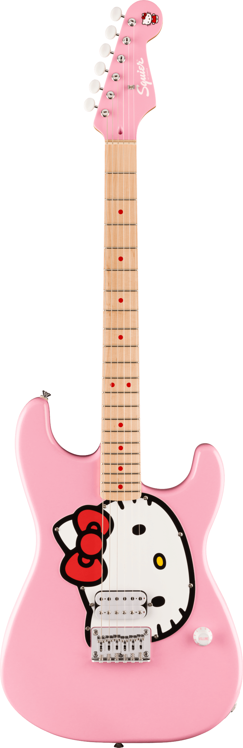 Squier Limited Edition Hello Kitty® Stratocaster® with Gig Bag, Maple Fingerboard, Pink