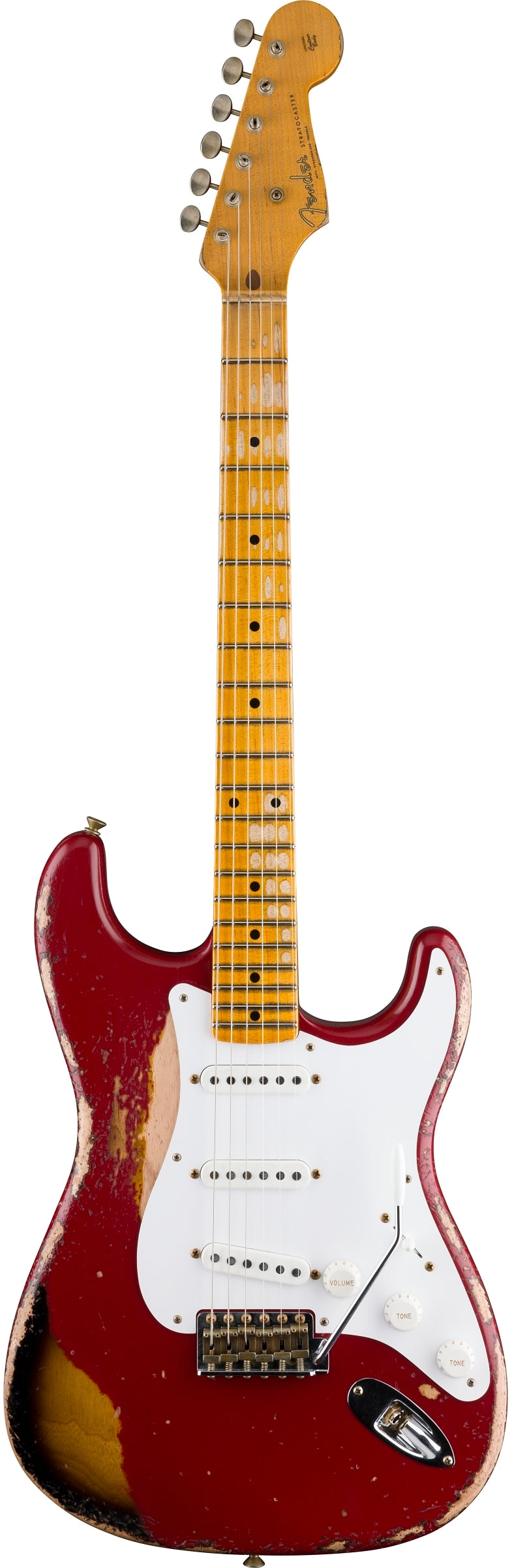 #28 Limited Edition 70th Anniversary 1954 Stratocaster® Heavy Relic®, 1-Piece Quartersawn 2A Flame Maple Neck, Aged Cimarron Red over 2-Color Sunburst