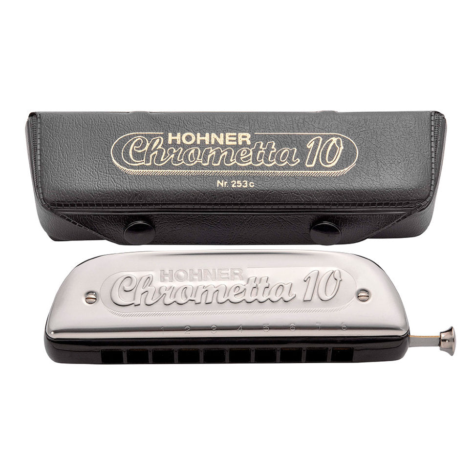 Hohner Chrometta 10 10-hole Chromatic Harmonica, Key of C