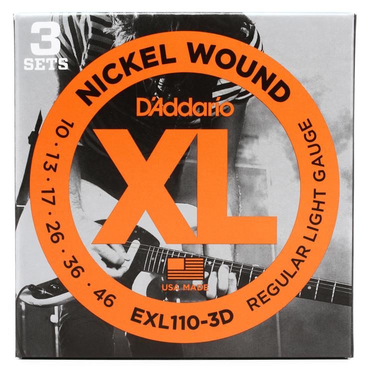 D'addario EXL110 10-46 Regular Light String Set (3 pack) — Tom Lee