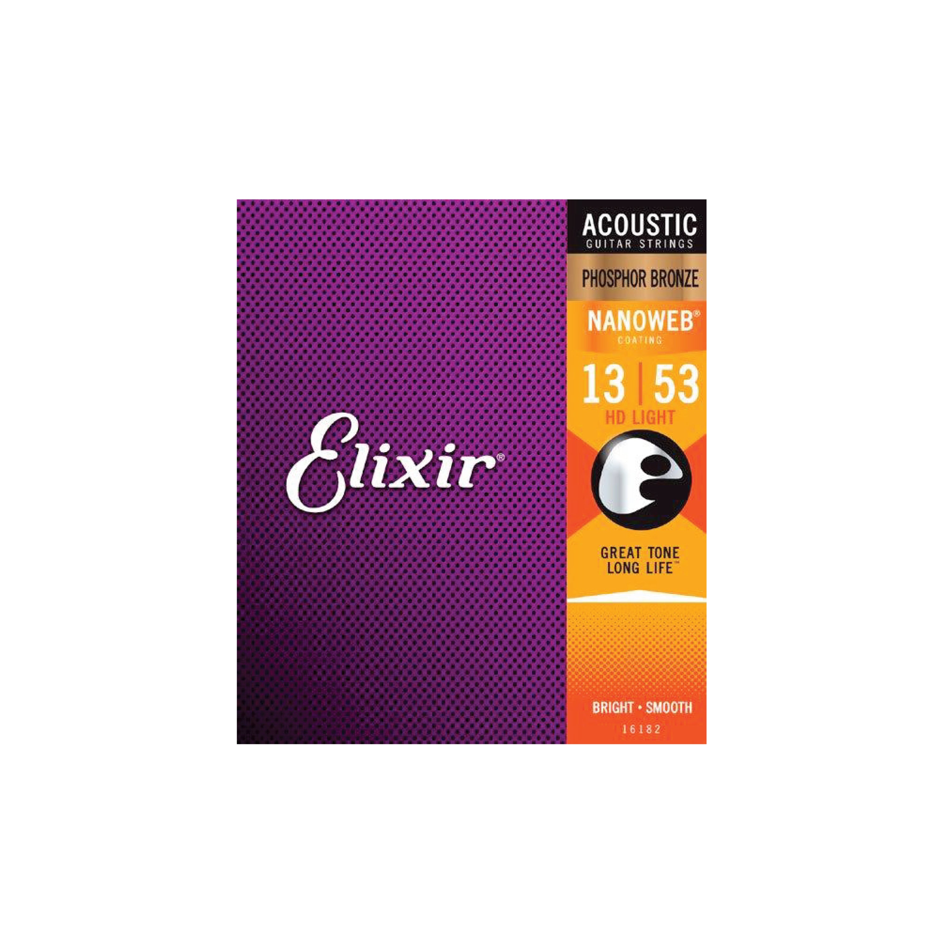 Elixir 16182 Nanoweb Coated HD LIGHT Phosphor Bronze Acoustic 13 53