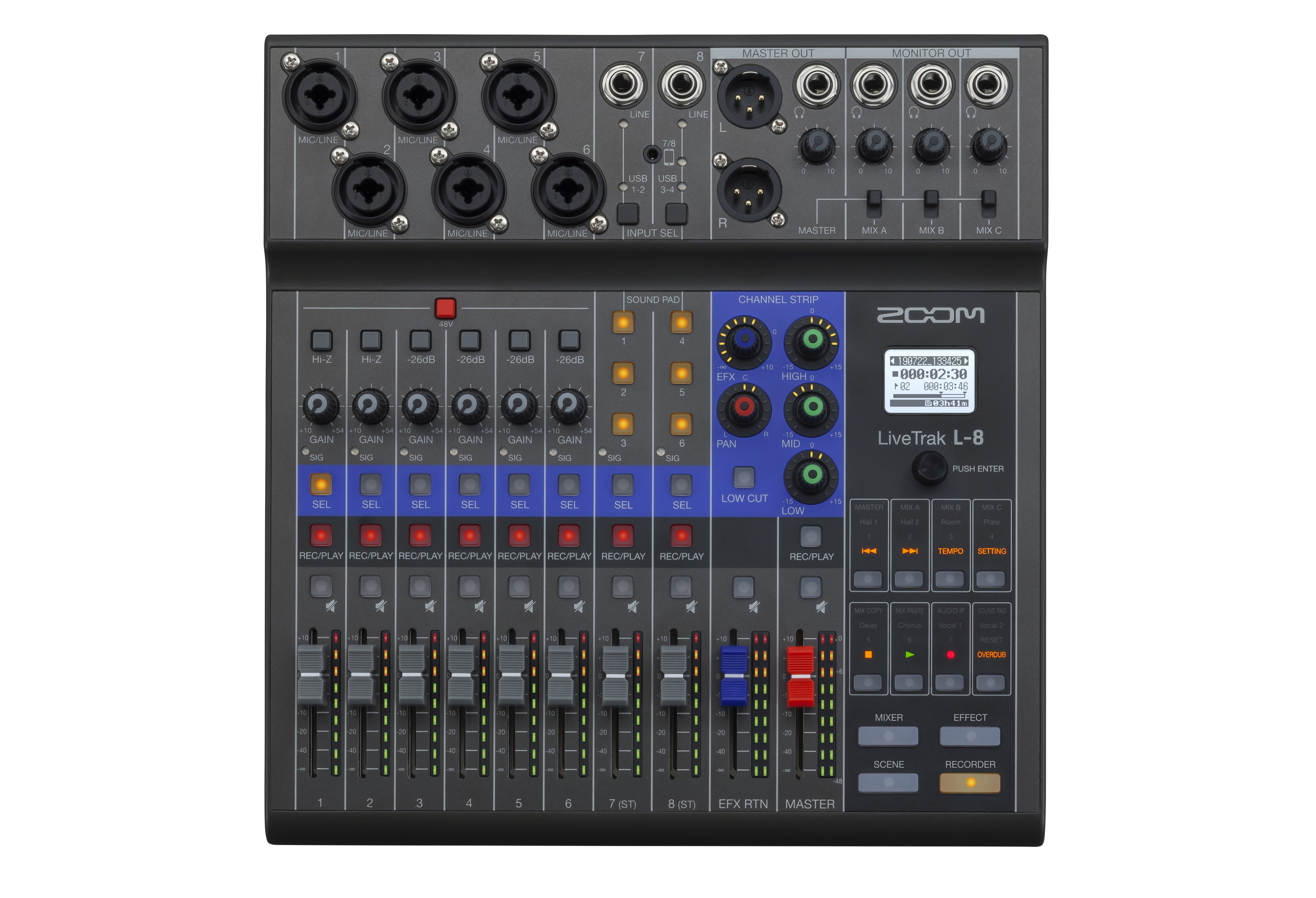 Zoom LiveTrak L-8 Digital Mixer + Recorder — Tom Lee Music