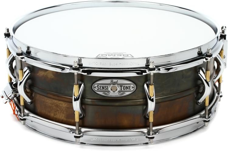 Pearl 14x6.5 Sensitone Premium Beaded Brass Snare Drum - Patina Finish 